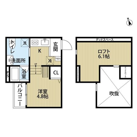 富木駅 徒歩4分 1階の物件間取画像